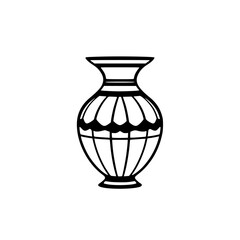 Ancient Greek Vase: Classic Pottery Design, Cultural Heritage, Antique Vessel, Black and White Line Art Illustration