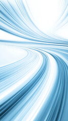 Abstract blue and white swirling lines create dynamic background