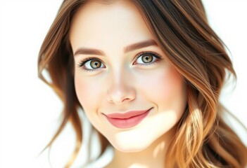 Obraz premium Female portrait with gentle smile and subtle glow