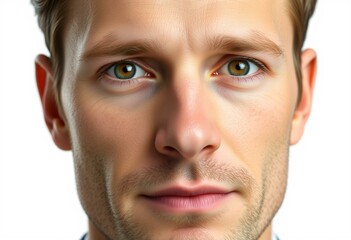 Obraz premium Male portrait with neutral expression on white background