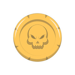 Cartoon Pirate Treasure Isolated on White Background. Vector Element.