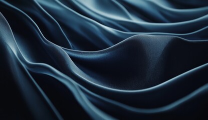 Abstract blue fabric waves, elegant textile background.