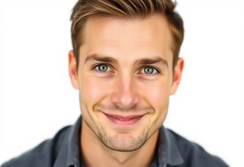 Fototapeta premium Male portrait with subtle smile and warm eyes