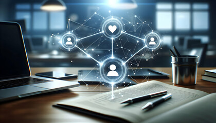 Icon Technology A share icon with three connected dots, symbolizing sharing options or social media sharing in a dig3