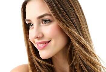 Fototapeta premium Female portrait on white background