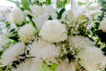 Beautiful flowers decorations, flower background, backdrop wedding decoration, rose pattern, colorful background, bunch of flowers