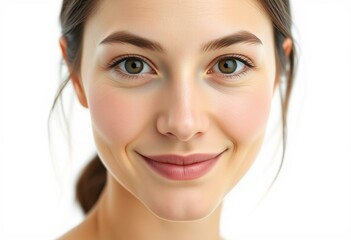 Naklejka premium Female portrait on white background