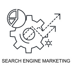 Search Engine Marketing (SEM) Icon. Vector Design
