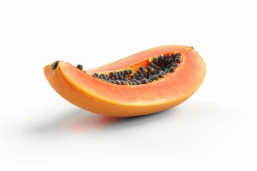 Papaya fruit isolated on white background, clipping path included.