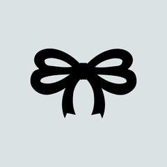 abstract element of ribbon tied butterfly in silhouette illustration