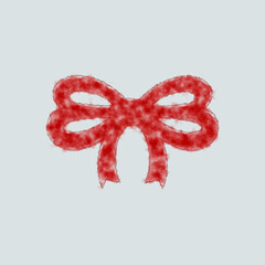 abstract elements of ribbon tied butterfly in watercolor illustration