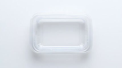 Empty Clear Plastic Food Container On White Background