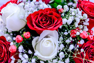 Beautiful flowers decorations, flower background, backdrop wedding decoration, rose pattern, colorful background, bunch of flowers