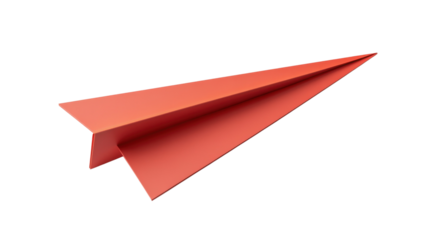 Red Paper Plane Illustration Symbolizing Travel and Freedom