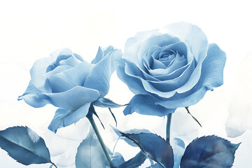 white rose on blue background