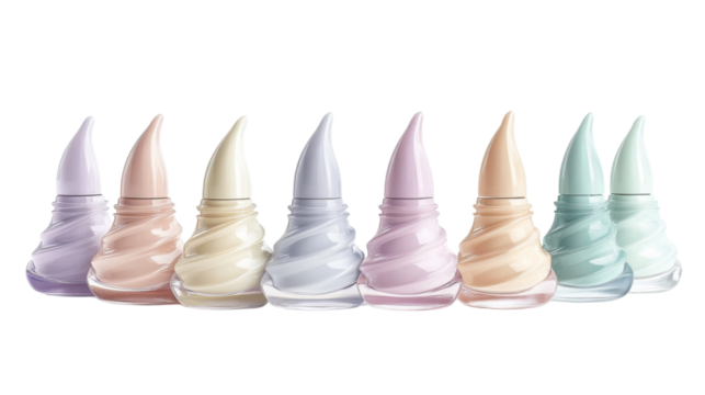 Colorful nail polish on white background with chess pieces representing strategy and competition