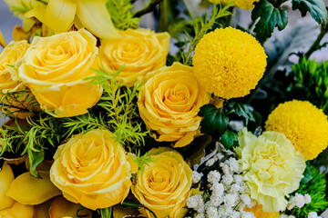 Beautiful flowers decorations, flower background, backdrop wedding decoration, rose pattern, colorful background, bunch of flowers