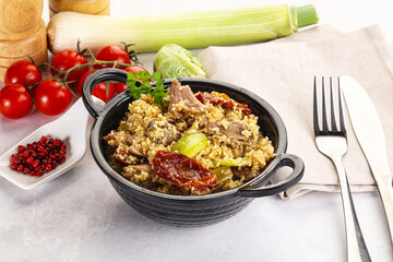Bulgur with lamb and vegetables