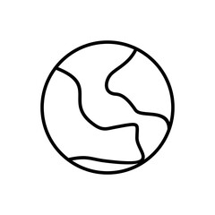 Earth globe line icon isolated on white editable background.