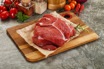 Raw beef meat piece for cooking