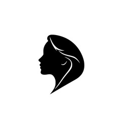 Elegant Woman Profile Silhouette: A Minimalist Vector Illustration. Perfect for beauty, fashion, and feminine design projects.  A stylish and modern graphic resource.