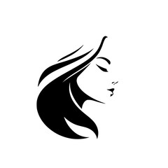 Elegant Woman Profile: A Black and White Fashion Illustration.  Stylish and Minimalist Graphic Design for Beauty and Cosmetics. Perfect for Branding and Image Design.