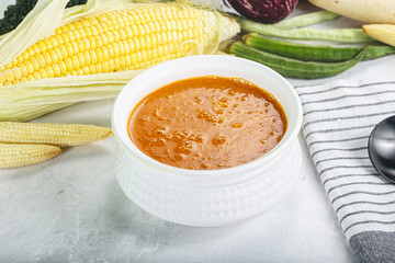 Vegan cuisine - hot tomato soup