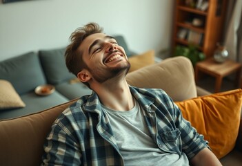 Relaxed male portrait with blurred background