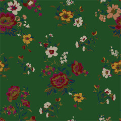 botanical floral vector seamless pattern with roses herbs and leaves big set background with flowers