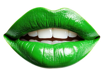 PNG Green lips lipstick medication cosmetics.