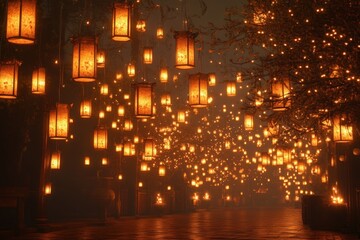 Festival Lights: A festival with lanterns and lights, creating a magical atmosphere