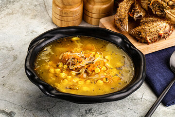 Hot Crab corn soup with vegetables