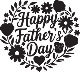 Fathers Day Greeting Card Design with Typography and Silhouette