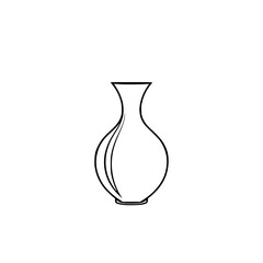 Elegant Outline Vase: Simple Line Drawing of Classic Home Decor. Minimalist, Geometric, and Abstract Vase Illustration.