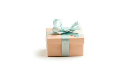 Obraz premium Father's day Gift Box with Light Blue Ribbon on a Clean Background for Special Occasions