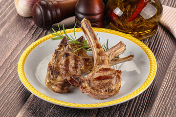 Delicous Grilled square rib of lamb