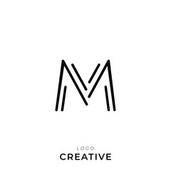 M Creative Latter Logo Design. By Custom Branding Logo. Creative Logo Design. Logo Template. Vector illustration. Modern Design. Monogram Design