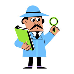 Detective case illustration in flat style 


