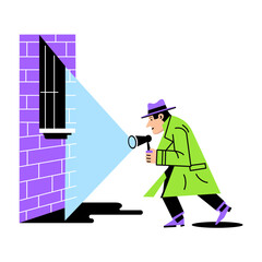 Crime analyst character illustration in flat style 

