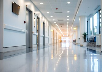 Tranquil Hospital Corridor: A Vision of Calm and Professionalism