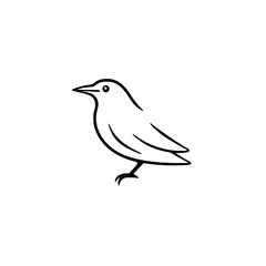 Elegant Minimalist Bird Line Art: Black and White Vector Illustration. Perfect for nature lovers and graphic design projects.