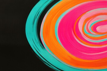 Fototapeta premium Colorful abstract swirl painting with vibrant concentric circles