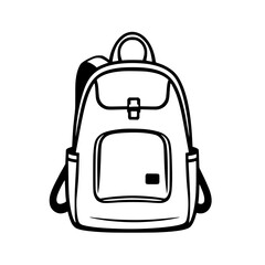 Stylish Backpack: Travel, School, Adventure. Vector illustration of a trendy backpack, perfect for students, travelers, and fashion enthusiasts.  A versatile design for everyday use.