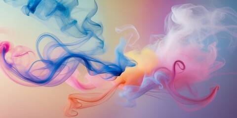 Fototapeta premium Colorful Abstract Smoke Swirls in Vibrant Gradient Backgrounds.