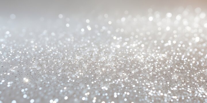 Elegant white glitter texture with soft gradient and sparkle.