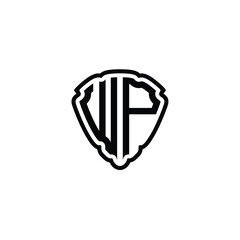 WP monogram logo design letter text name symbol monochrome logotype alphabet character simple logo