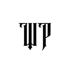 WP monogram logo design letter text name symbol monochrome logotype alphabet character simple logo