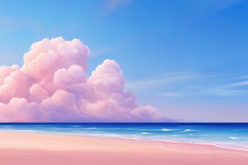 Idyllic beach weekend getaway scene in soft evening light wide-angle shot inviting relaxation and adventure