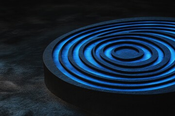 Fototapeta premium Abstract blue light pattern in dark space