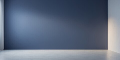 Obraz premium Navy blurred studio room wall suitable for product display with ample copy space for potential branding and promotional content.